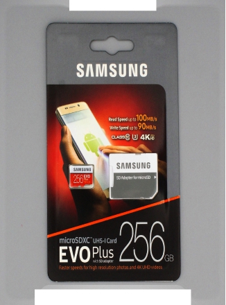 Samsung   Samsung microSDXC EVO Plus UHS-I (U3) 256 GB, : 100 MB/s, : 90 MB/s,   SD