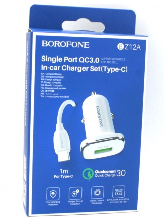 Borofone    2-USB,BZ12A +  USB iPhone Lightning 